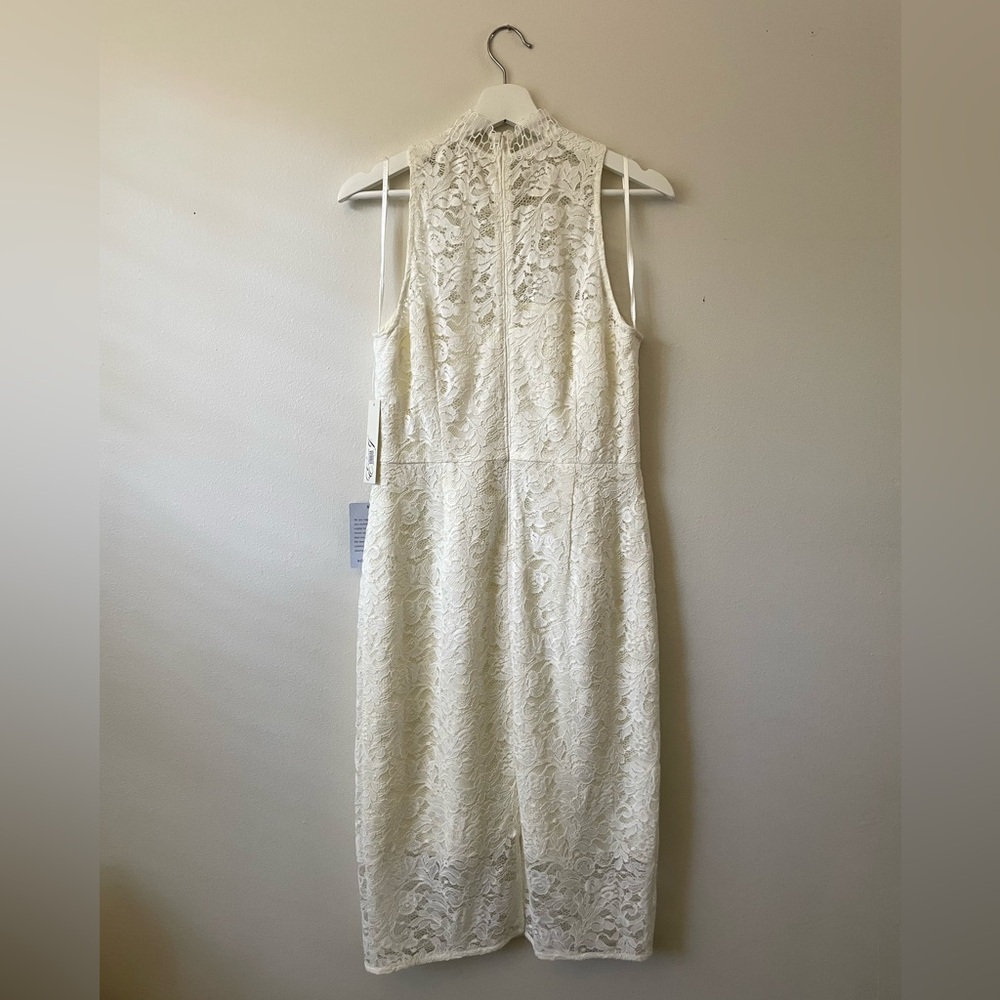 Eliza J Cream Lace Midi Dress, Size 8 - Picture 3 of 11